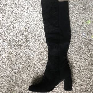Black Thigh-High Heeled Boots